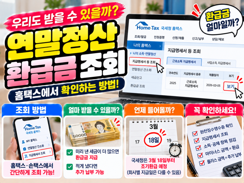 연말정산 환급금 조회 방법, 홈택스에서 얼마 받는지 확인하는 법