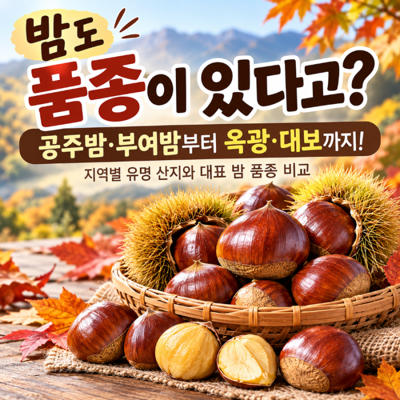 공주밤·부여밤 뭐가 다를까? 옥광·대보 등 밤 품종 5가지 비교