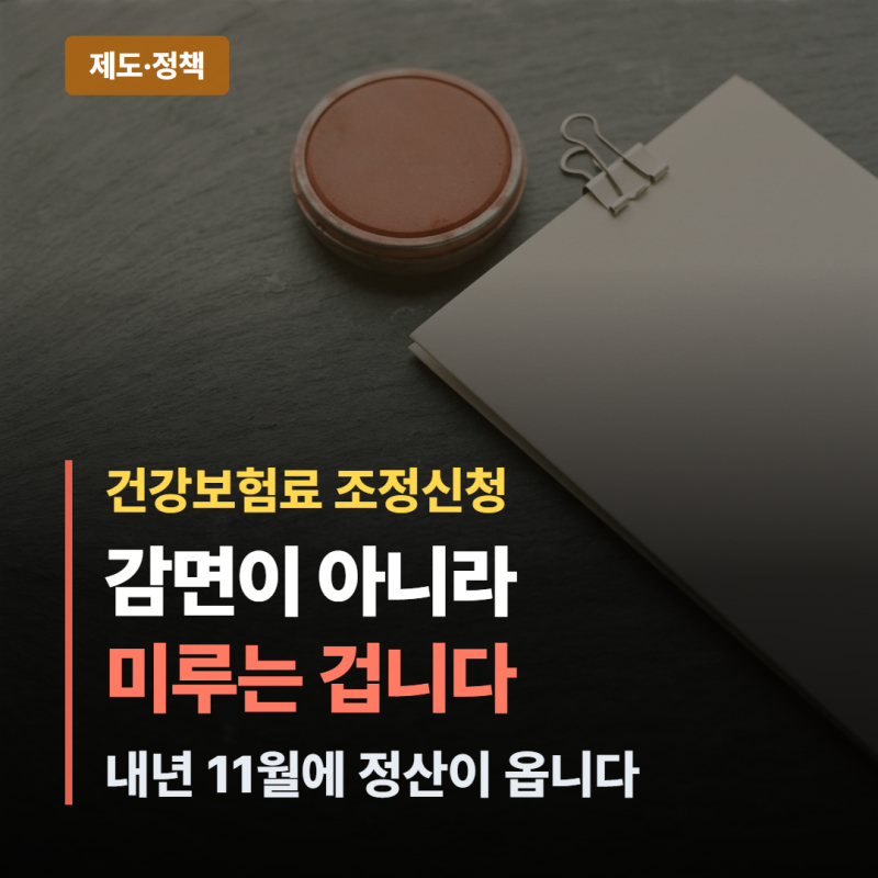 "건강보험료 조정신청" 깎이는 게 아니라 미루는 겁니다