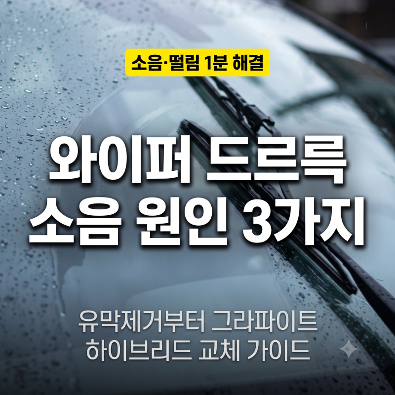 비 올 때 와이퍼 드르륵 삑삑 소음과 줄 생김 원인? 1만원대 그라파이트 하이브리드 와이퍼 ....