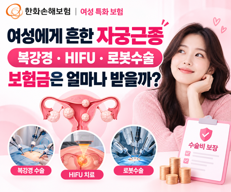 한화손해 여성보험, 흔한 자궁근종 수술하면 수술비 얼마나 받을까?(실제설계안& 보상금액)