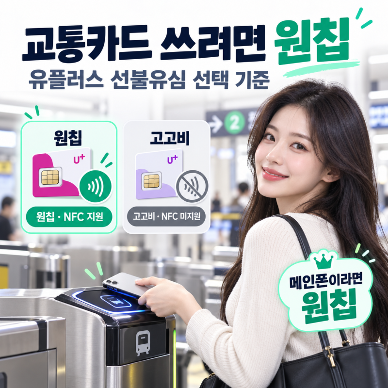 휴대폰 교통카드까지 쓰려면 유플러스 선불유심은 원칩으로 사야 하는 이유