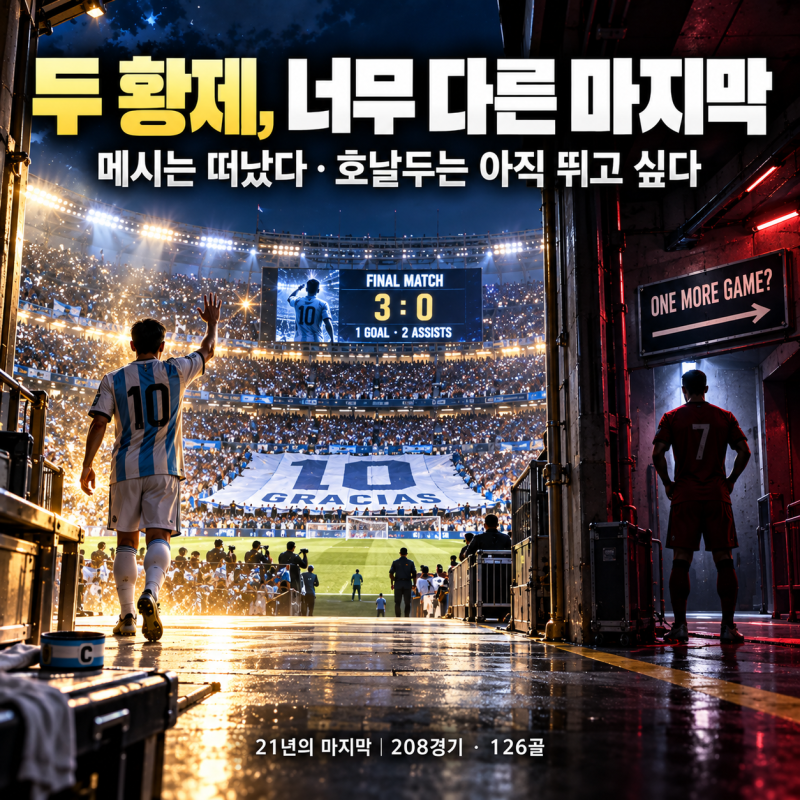 “나는 모든 것을 바쳤다” 메시의 마지막 90분…호날두와 너무 달랐던 두 축구 황제의 말년