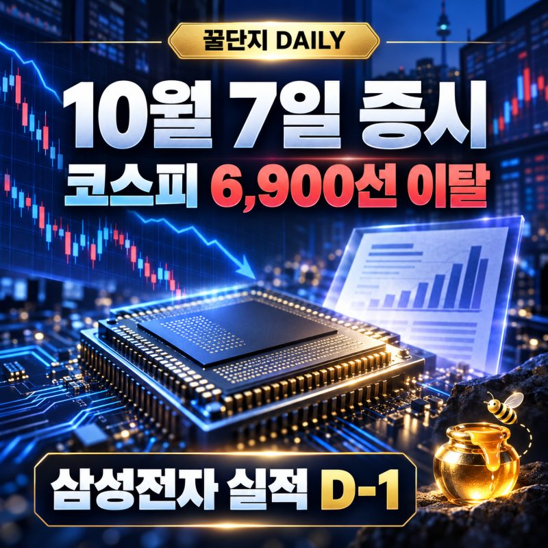 10월 7일 증시 브리핑｜코스피 6,800선 후퇴...삼성전자 실적 앞두고 반도체 관망세