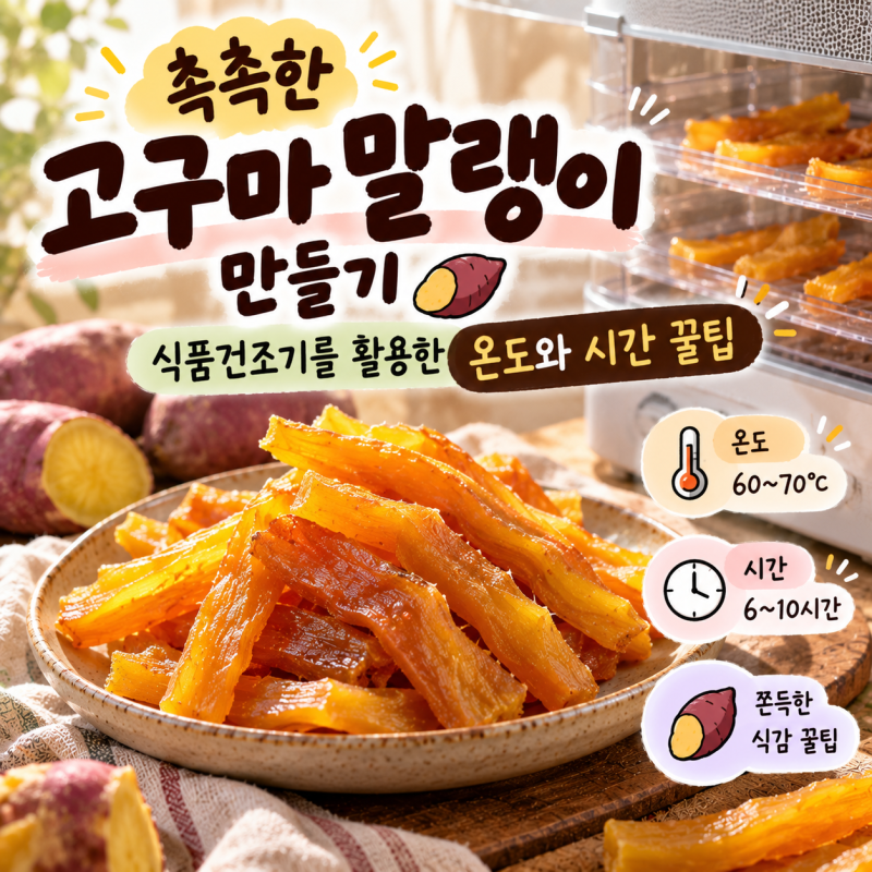 촉촉한 고구마 말랭이 만들기 식품건조기를 활용한 온도와 시간 꿀팁