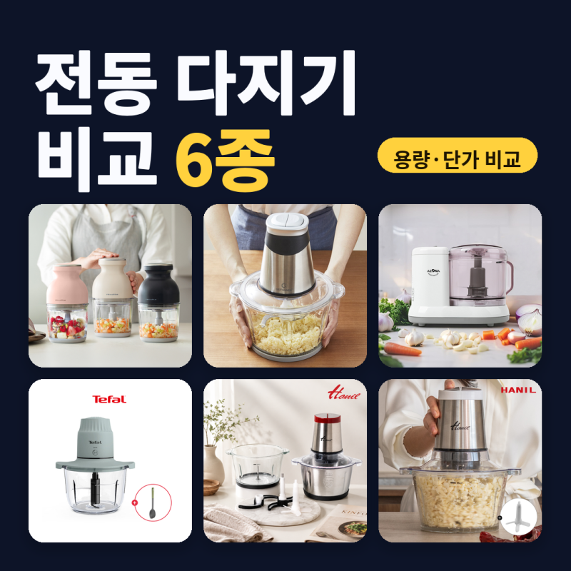 전동 다지기 추천 김장철 마늘 손질하는 분께 6종 비교 (2026년 10월) — 용량당 단가·소비전력....