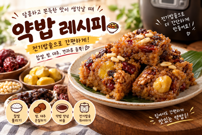 약밥 만드는법 전기밥솥 약밥 레시피｜약식 황금레시피 맛있게 만드는법