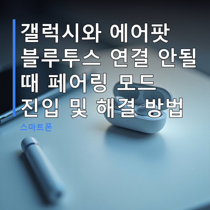 갤럭시와 에어팟 블루투스 연결 안될 때 페어링 모드 진입 및 해결 방법