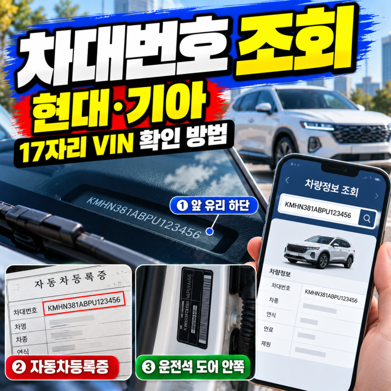 차대번호 조회, 현대·기아 자동차 차대번호 확인하는 방법