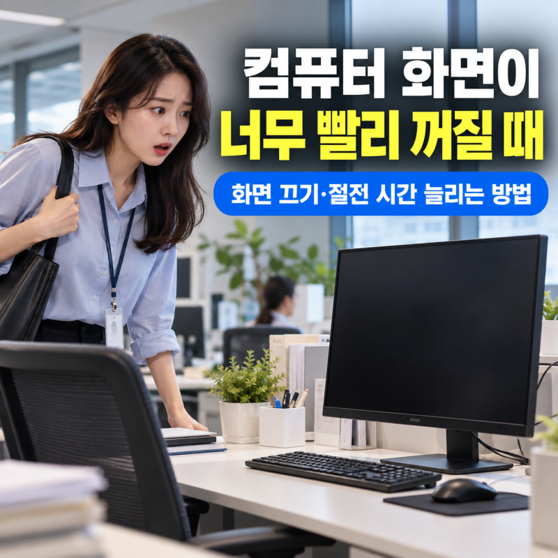 컴퓨터 화면이 너무 빨리 꺼질 때 해결 방법｜윈도우11 화면 끄기·절전 시간 설정