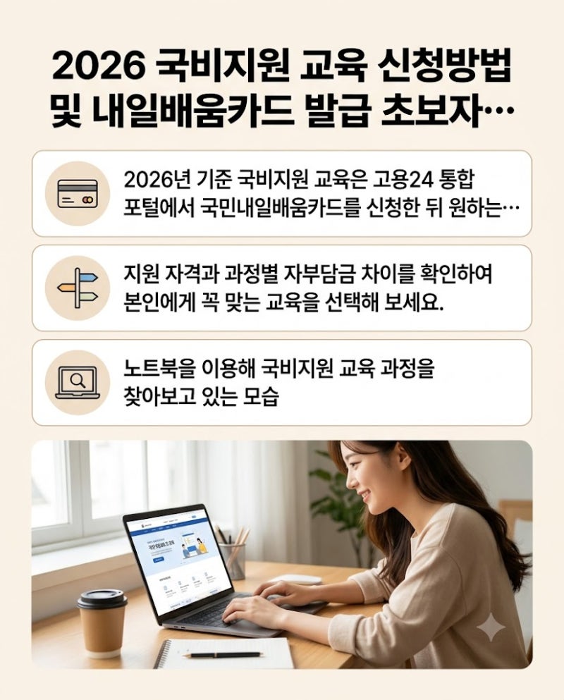 2026 국비지원 교육 신청방법 및 내일배움카드 발급 초보자 가이드
