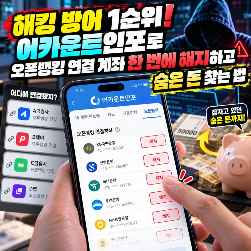 해킹 방어 1순위! 어카운트인포로 오픈뱅킹 연결 계좌 한 번에 해지하고 숨은 돈 찾는 법