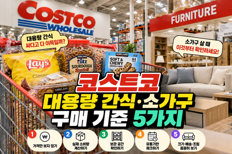 코스트코 대용량 간식, 1~2인 가구도 이득일까? 사기 전 보는 5가지