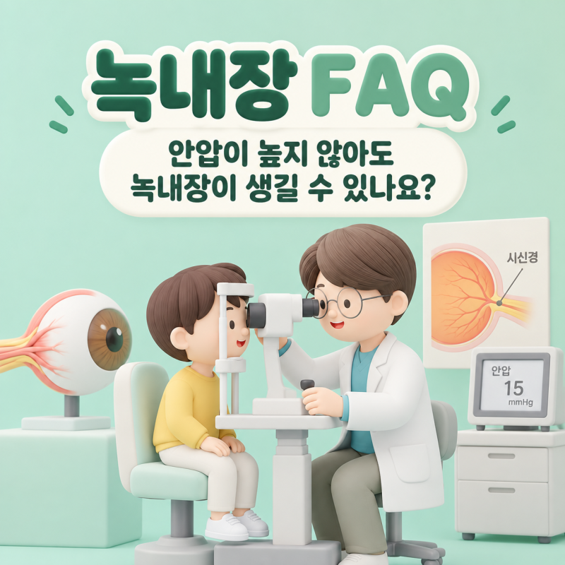 녹내장 FAQ｜안압이 높지 않아도 녹내장이 생길 수 있나요?