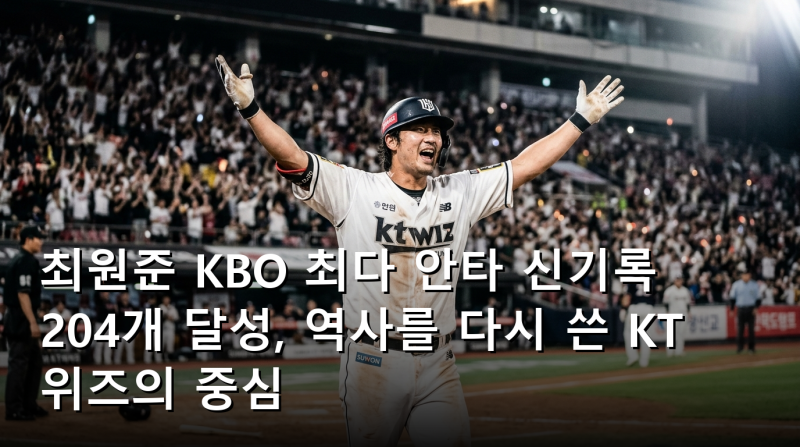 최원준 KBO 최다 안타 신기록 204개 달성, 역사를 다시 쓴 KT 위즈의 중심