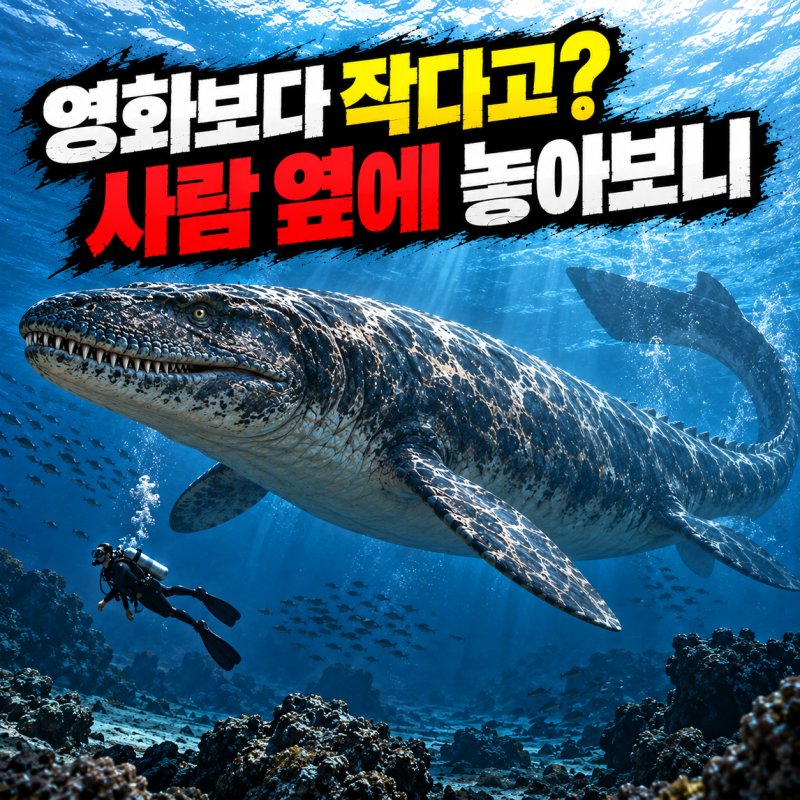 영화처럼 정말 저렇게 컸을까? 사람과 비교해본 6600만년 전 '이 바다 포식자'의 실제 크기