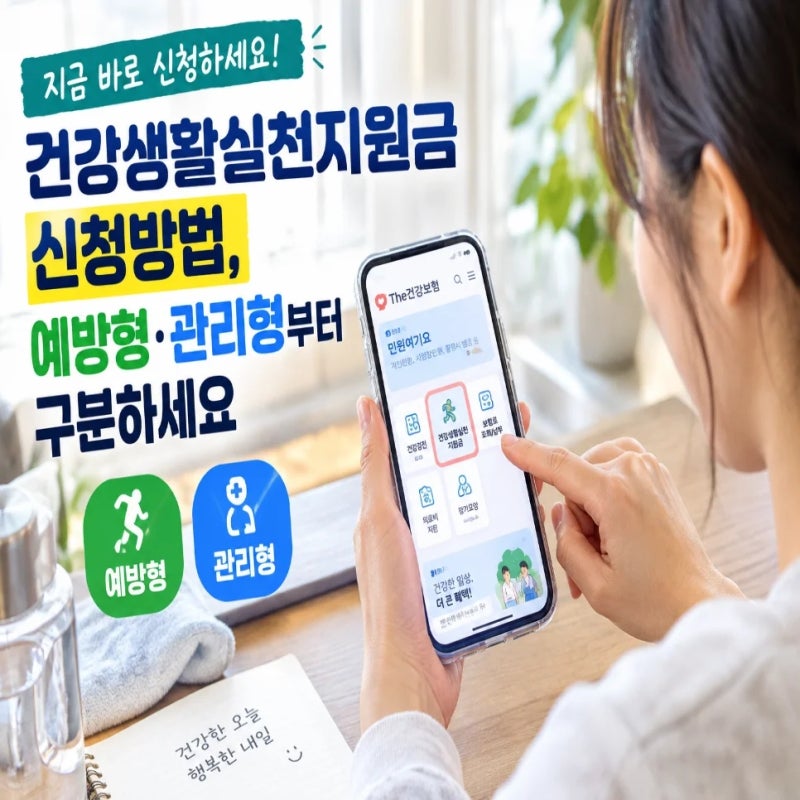 건강생활실천지원금 신청방법, 예방형·관리형부터 구분하세요