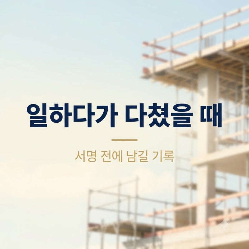 일하다가 다쳤을 때 산재, 치료비 약속만 믿고 서명하기 전