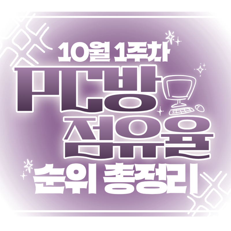 10월 1주차 주간 PC방 게임 점유율 순위