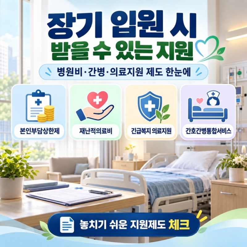 장기 입원 시 받을 수 있는 지원｜병원비·간병비 부담 줄이는 제도