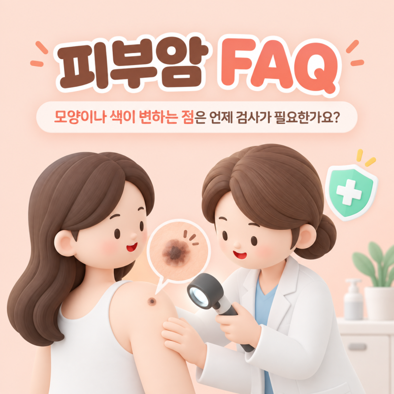 피부암 FAQ｜모양이나 색이 변하는 점은 언제 검사가 필요한가요?