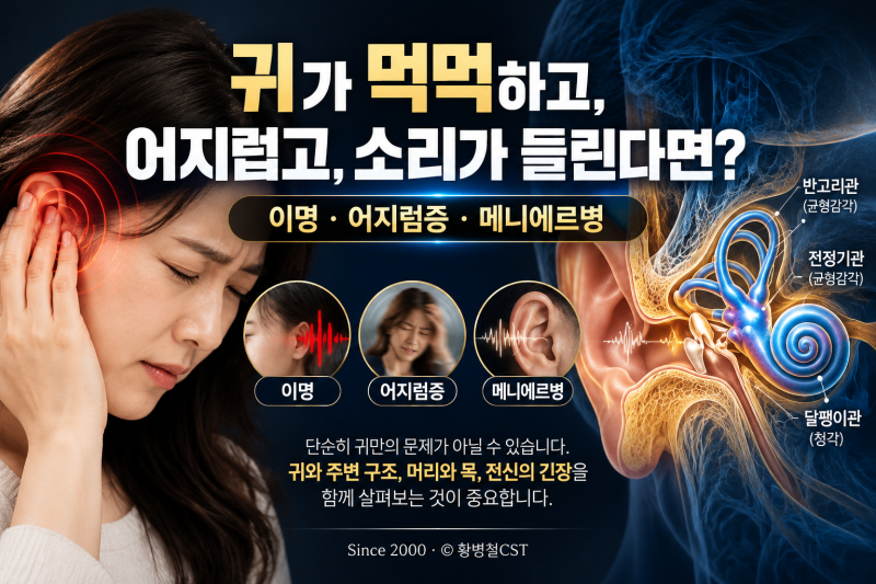 귀가 먹먹하고 어지럽고 소리가 들린다면? 이명·어지럼증·메니에르병과 두개천골요법(CST) -....