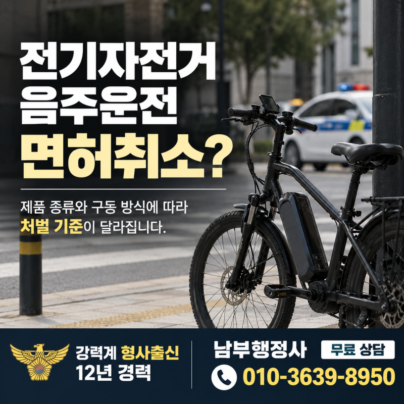 전기자전거 음주운전 적발 면허취소될까? PAS 스로틀 방식에 따른 처벌