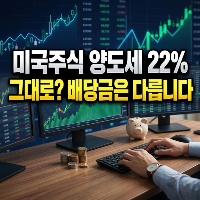 미국주식 양도세 22%, 종합소득세·건보료는 그대로? 배당금은 다릅니다