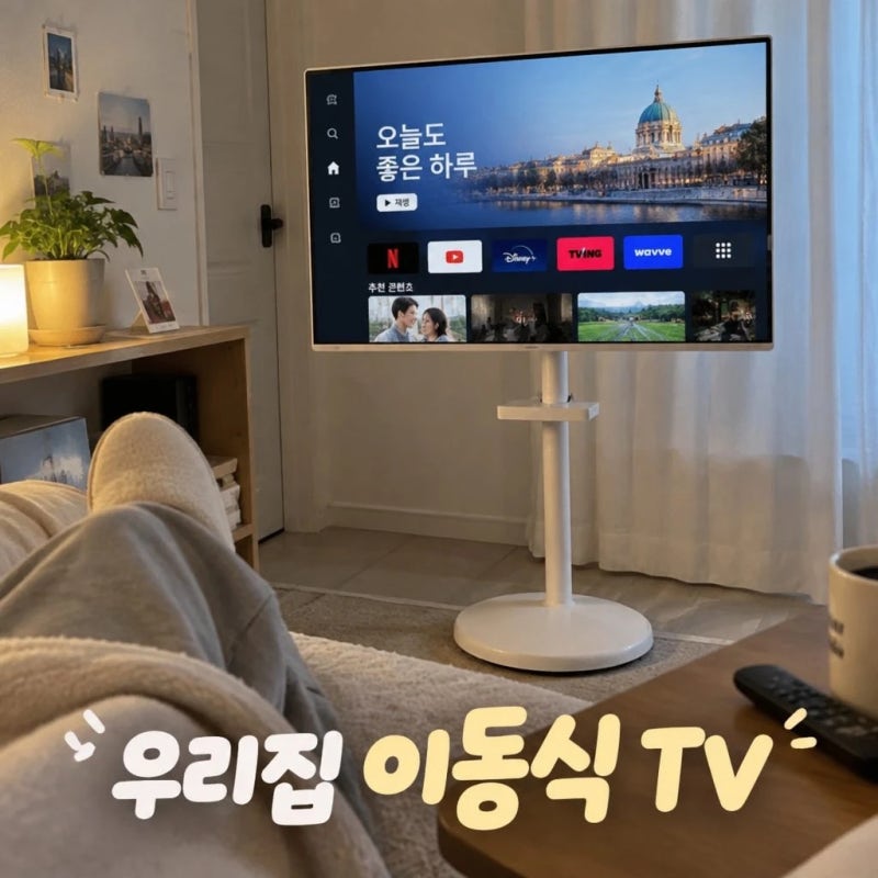삼성 삼탠바이미 M5 32인치 스마트 모니터 화이트 무빙 스탠드 거치대 스펙 정리