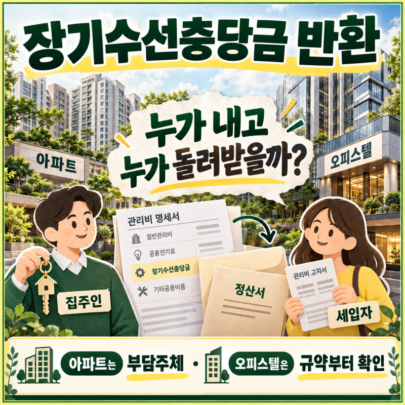 장기수선충당금 반환 아파트·오피스텔 집주인 vs 세입자