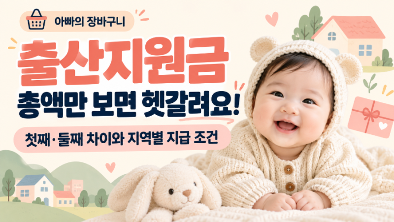 출산지원금, 총액만 보면 헷갈려요｜첫째·둘째 차이와 서울·부산·제주 비교