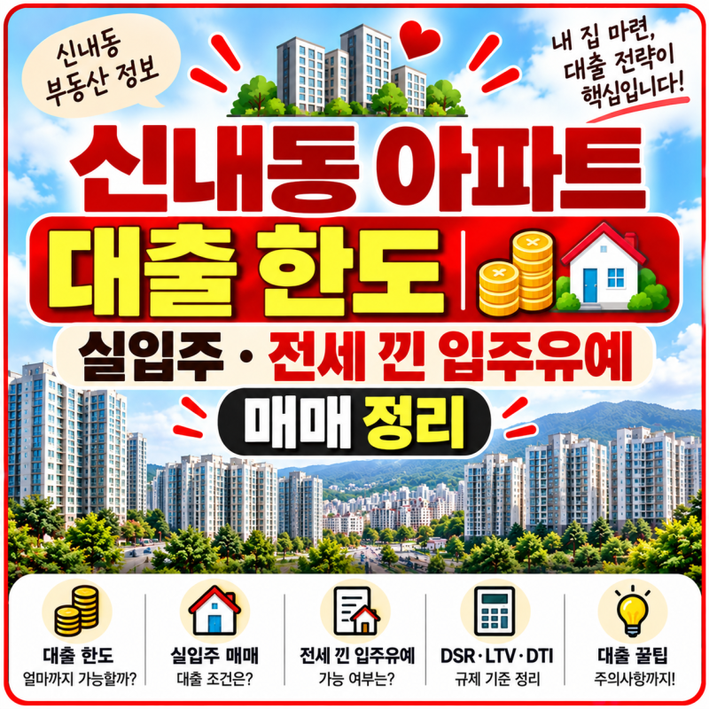 신내동 아파트 대출 한도｜실입주·전세 낀 입주유예 매매 정리