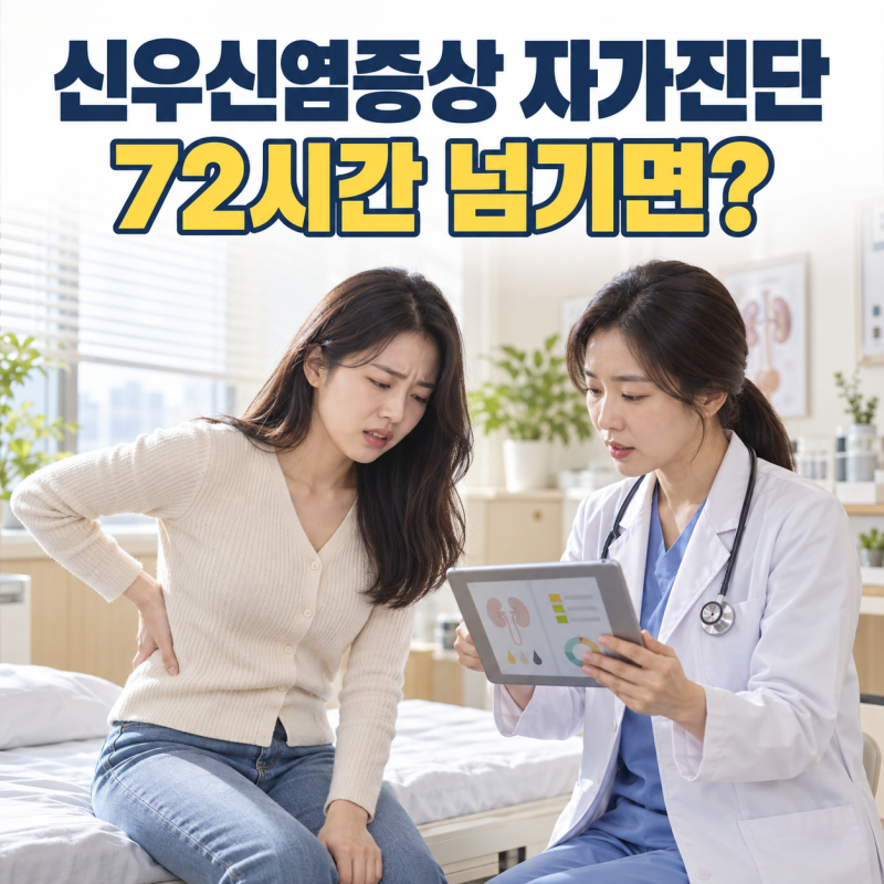 신우신염증상, 항생제 10~14일인데 72시간째 열이 그대로면 검사가 CT로 넘어갑니다