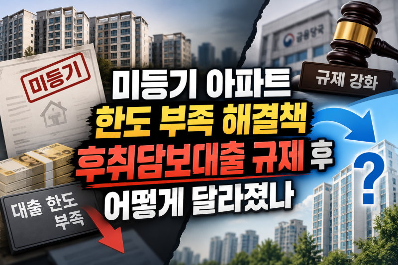 미등기 아파트 한도 부족 해결책 후취담보대출 규제 후 어떻게 달라졌나