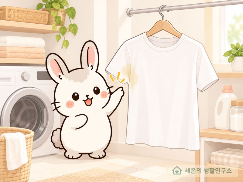 흰 티 겨드랑이 얼룩, 산소계 표백제 사기 전 세탁 순서