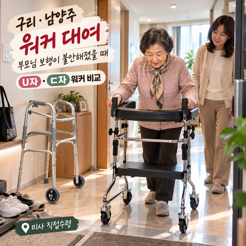 구리·남양주 워커 대여 렌탈, 부모님 보행이 불안할 때 U자워커·ㄷ자워커 실내 보행보조기 ....