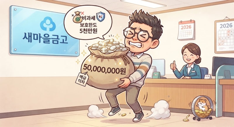 새마을금고 5천만원 예금 이자, 금리별 세후 금액과 세금·보호한도 계산 2026