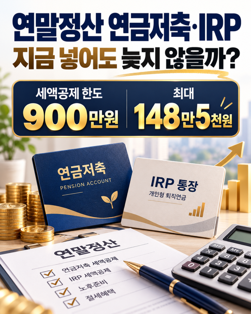연말정산 연금저축·IRP 지금 넣어도 될까? 900만원 채우면 최대 148만원