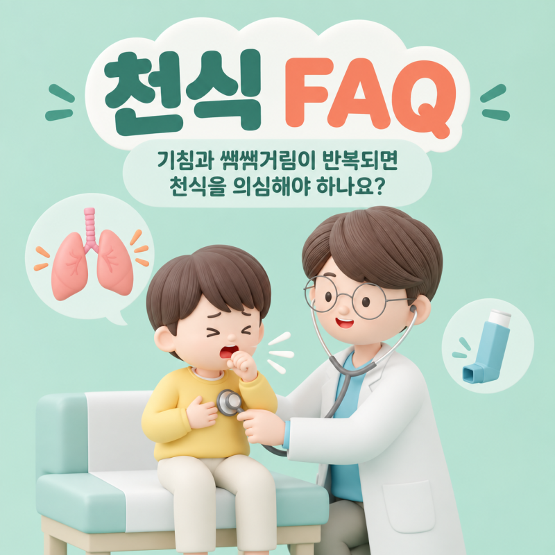 천식 FAQ｜기침과 쌕쌕거림이 반복되면 천식을 의심해야 하나요?