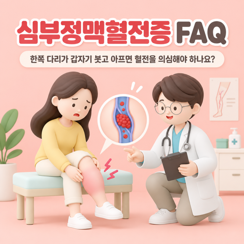 심부정맥혈전증 FAQ｜한쪽 다리가 갑자기 붓고 아프면 혈전을 의심해야 하나요?