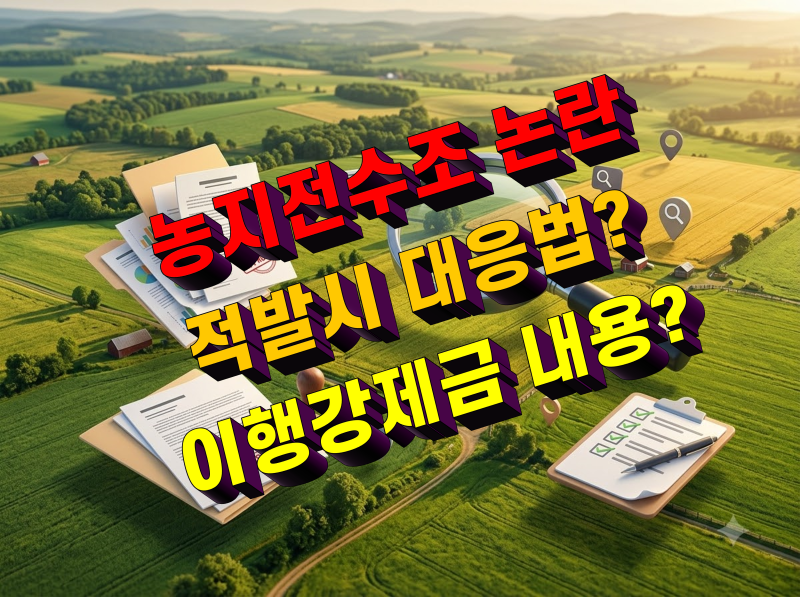 농지전수조사 논란과 적발 시 대처법! 이행강제금 폭탄 피하려면?