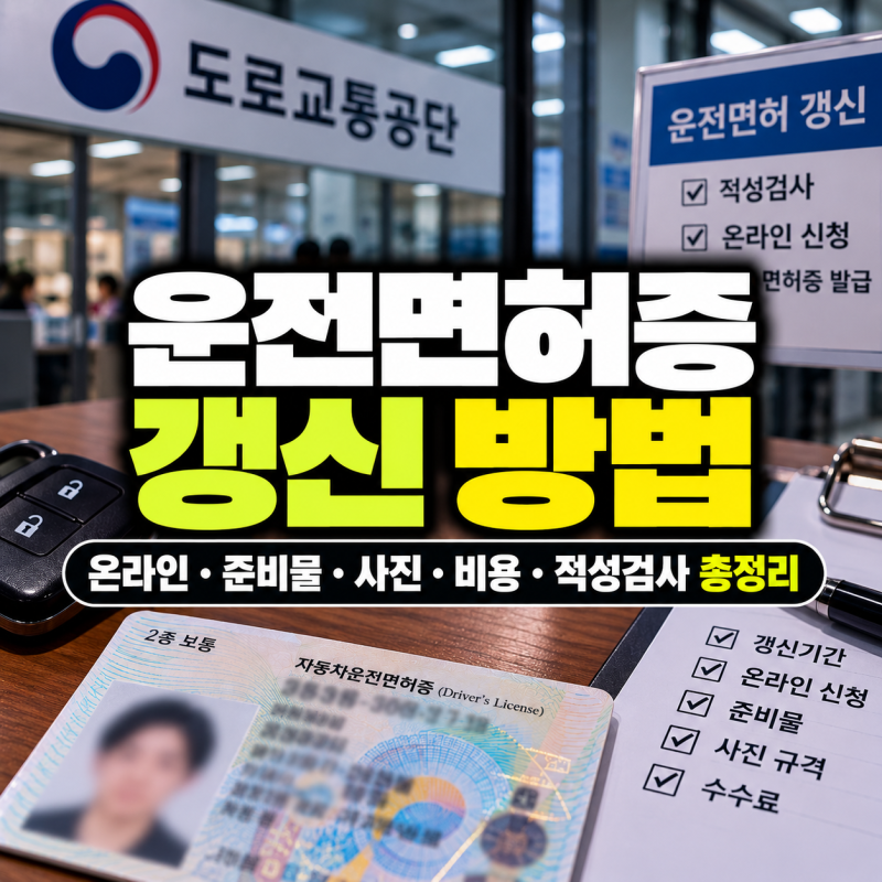 운전면허증 갱신 방법 총정리｜온라인·준비물·사진·비용·적성검사