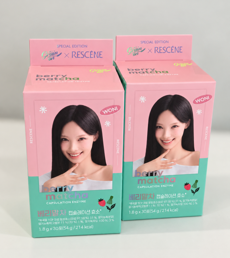 리센느 원이 효소! 그레인온 베리말차 캡슐레이션 리센느에디션, 아이스크림에도 뿌려먹어....