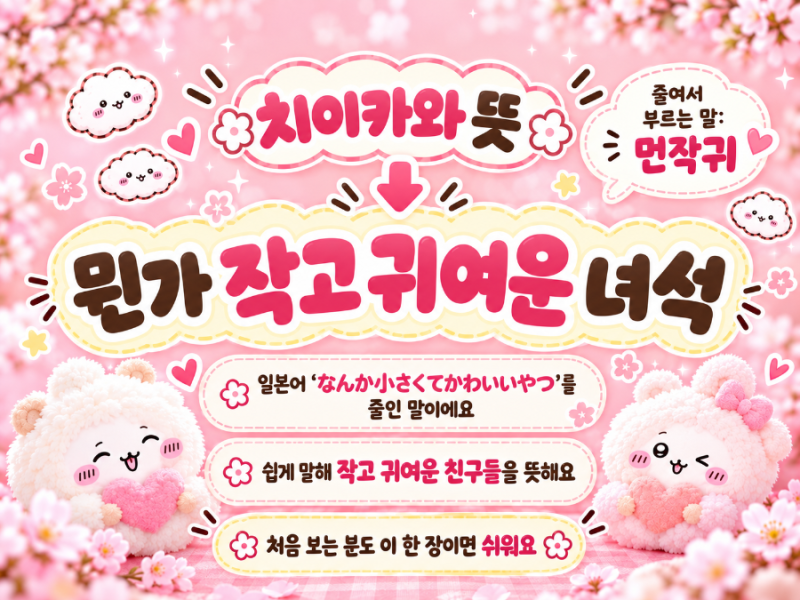 치이카와 뜻은? 먼작귀 캐릭터 이름과 세계관 인기 이유 총정리
