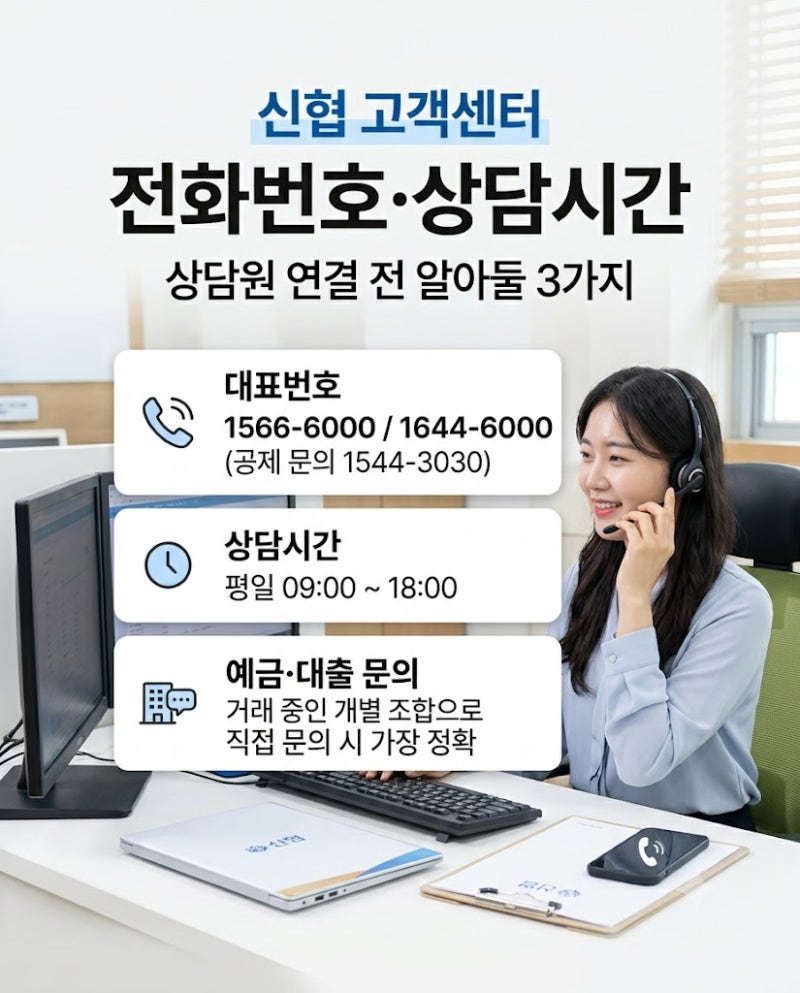 신협 고객센터 전화번호 상담시간, 상담원 연결 전 알아둘 3가지