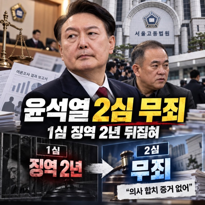윤석열 2심 무죄… 1심 징역형을 뒤집은 결정적 이유