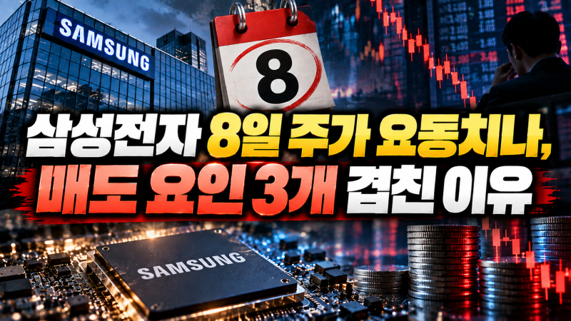 삼성전자 8일 주가 요동치나, 매도 요인 3개 겹친 이유