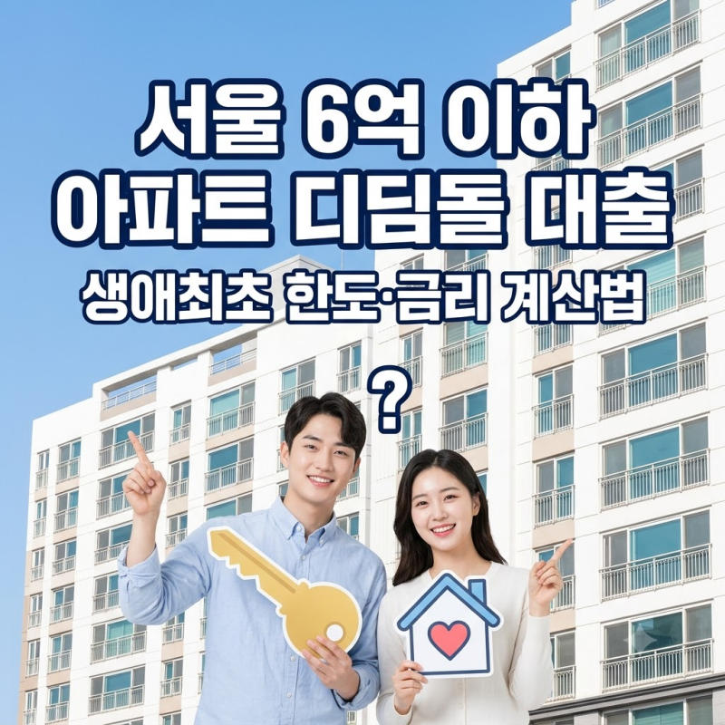 서울 6억 이하 아파트 디딤돌 대출 "내 소득으로 80% 다 나올까?" 생애최초 한도와 금리 계산법