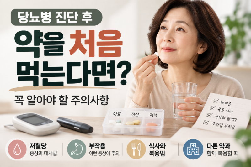 당뇨병 진단 후 약을 처음 먹는다면? 당뇨약 처음 복용하는 사람이 꼭 알아야 할 것
