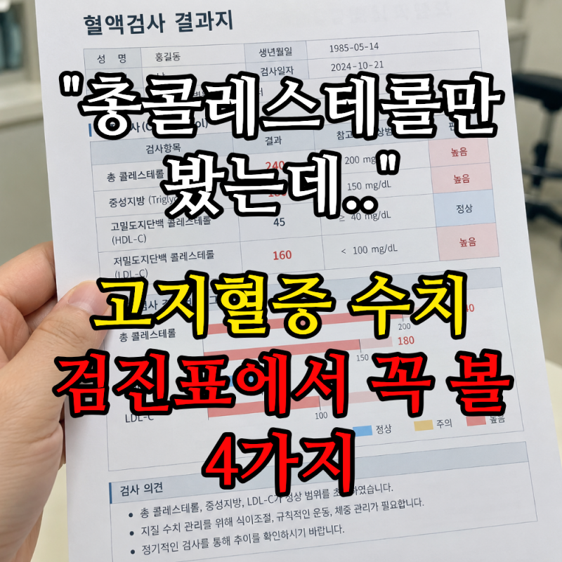 "총콜레스테롤만 봤는데.." 고지혈증 수치, 검진표에서 꼭 볼 4가지 | 고지혈증 수치 기준, LDL ....